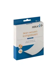 Heka non-woven kompres 10 x 10 cm steriel - 4 lagen 1 krimp (10 x 10 stuks)