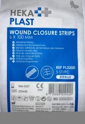 HEKA plast wondhechtingstrips 6 x 100 mm steriel- per vel a 5 stuks