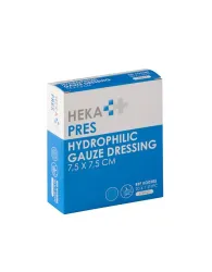 Heka pres hydrofiel gaaskompres 7,5 x 7,5 cm steriel - 8 lagen 20 x 1 stuk