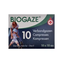 Biogaze steriele verbandgazen 10 x 10 cm 10 stuks